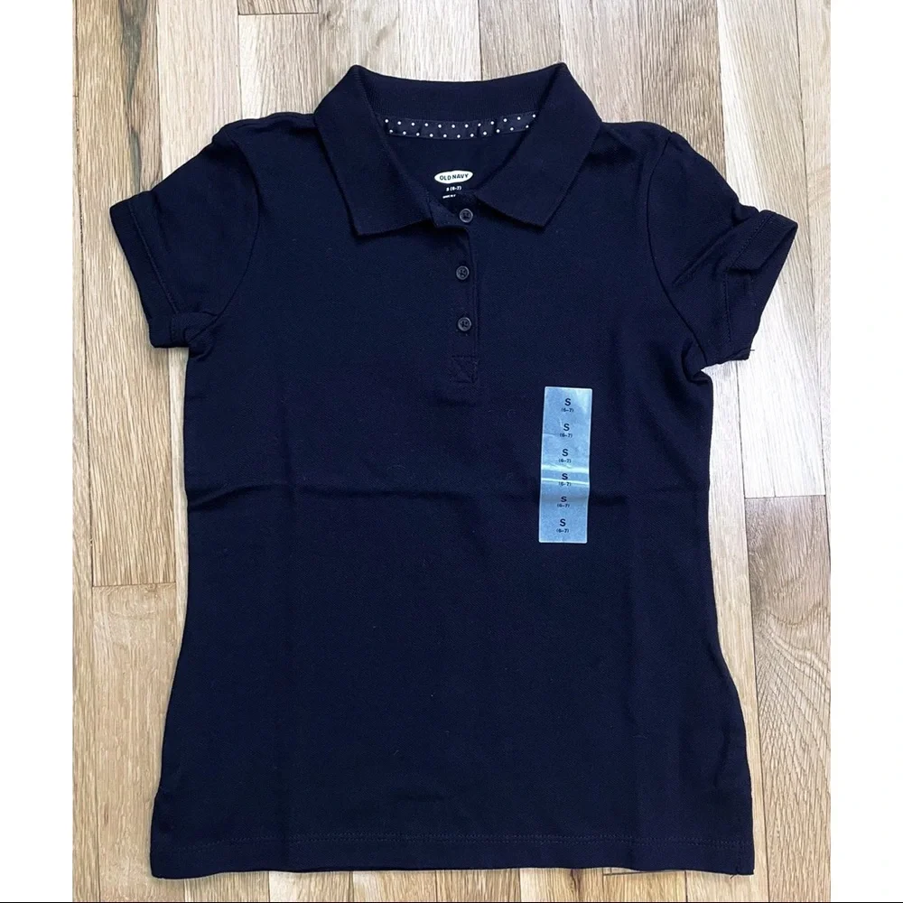 OLD NAVY Girl’s Short-Sleeve Pique Polo in Black